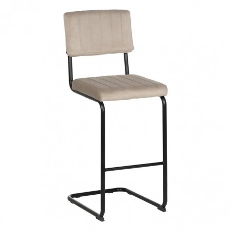 TABURETE BEIGE TEJIDO- METAL