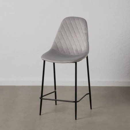 TABURETE GRIS TEJIDO-METAL SALÓN