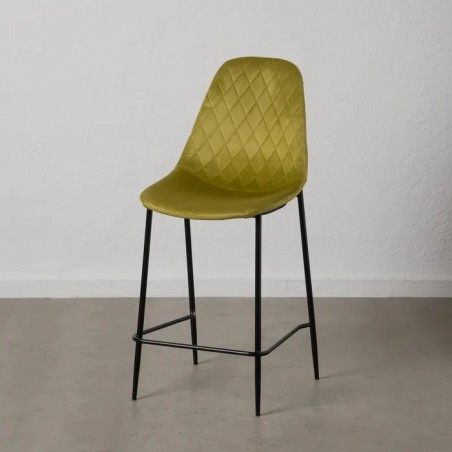 TABURETE VERDE TEJIDO-METAL SALÓN