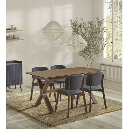 MESA COMEDOR MADERA NATURAL EXTENSIBLE