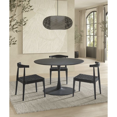 MESA COMEDOR REDONDA NEGRO