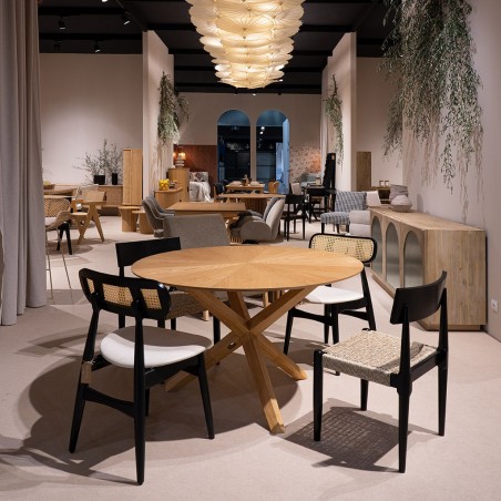 MESA COMEDOR REDONDA MADERA NATURAL