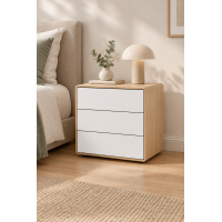 Mesita Nara · Blanco y Roble