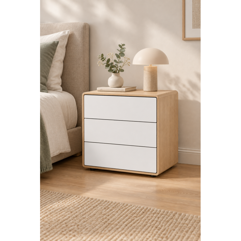 Mesita Nara · Blanco y Roble