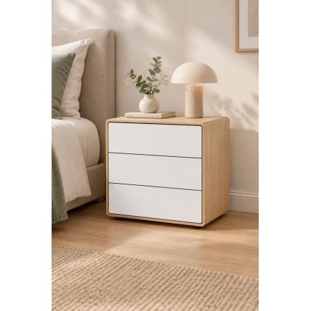 Mesita Nara · Blanco y Roble