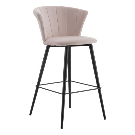 TABURETE ALTO TERCIOPELO Y ACERO JULIANA ALTURA 68 CM