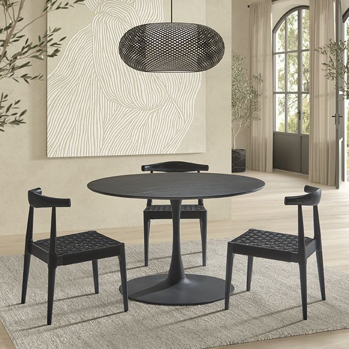 MESA COMEDOR REDONDA NEGRO