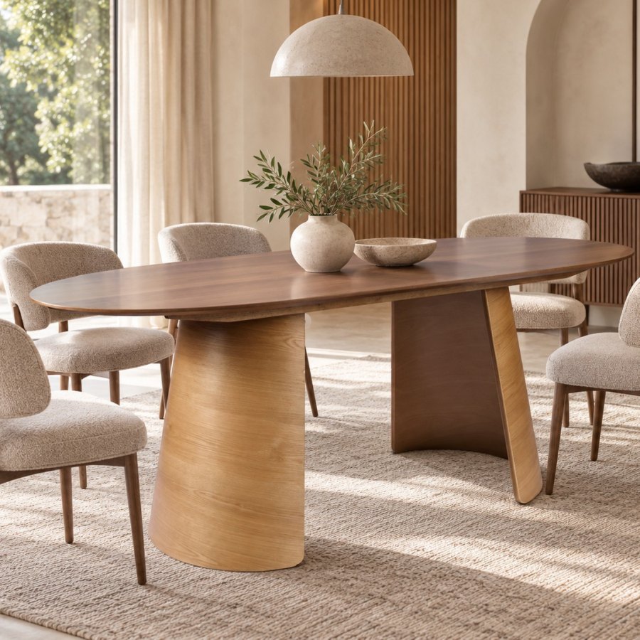 MESA COMEDOR OVALADA